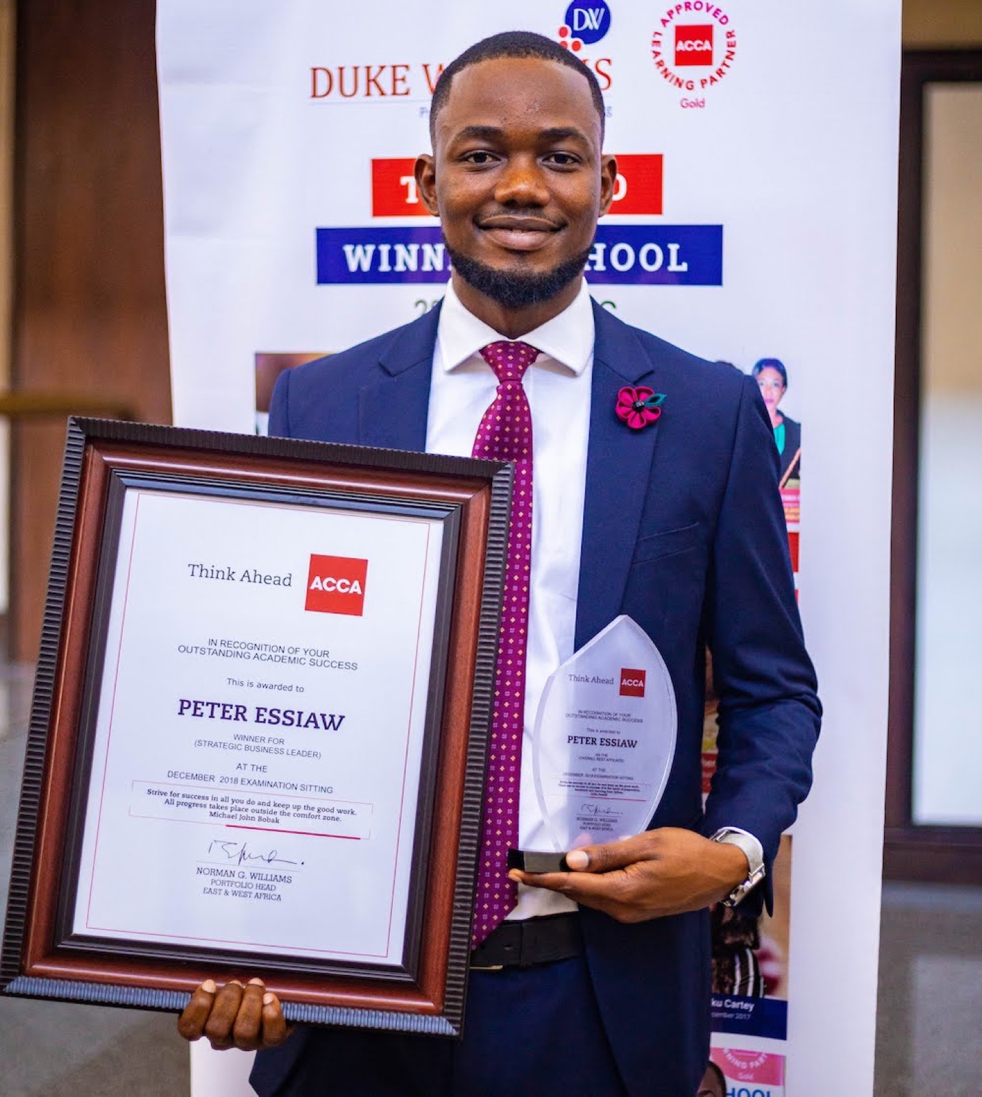 Peter Essiaw, 1st Overall Best Affiliate and Best in SBL