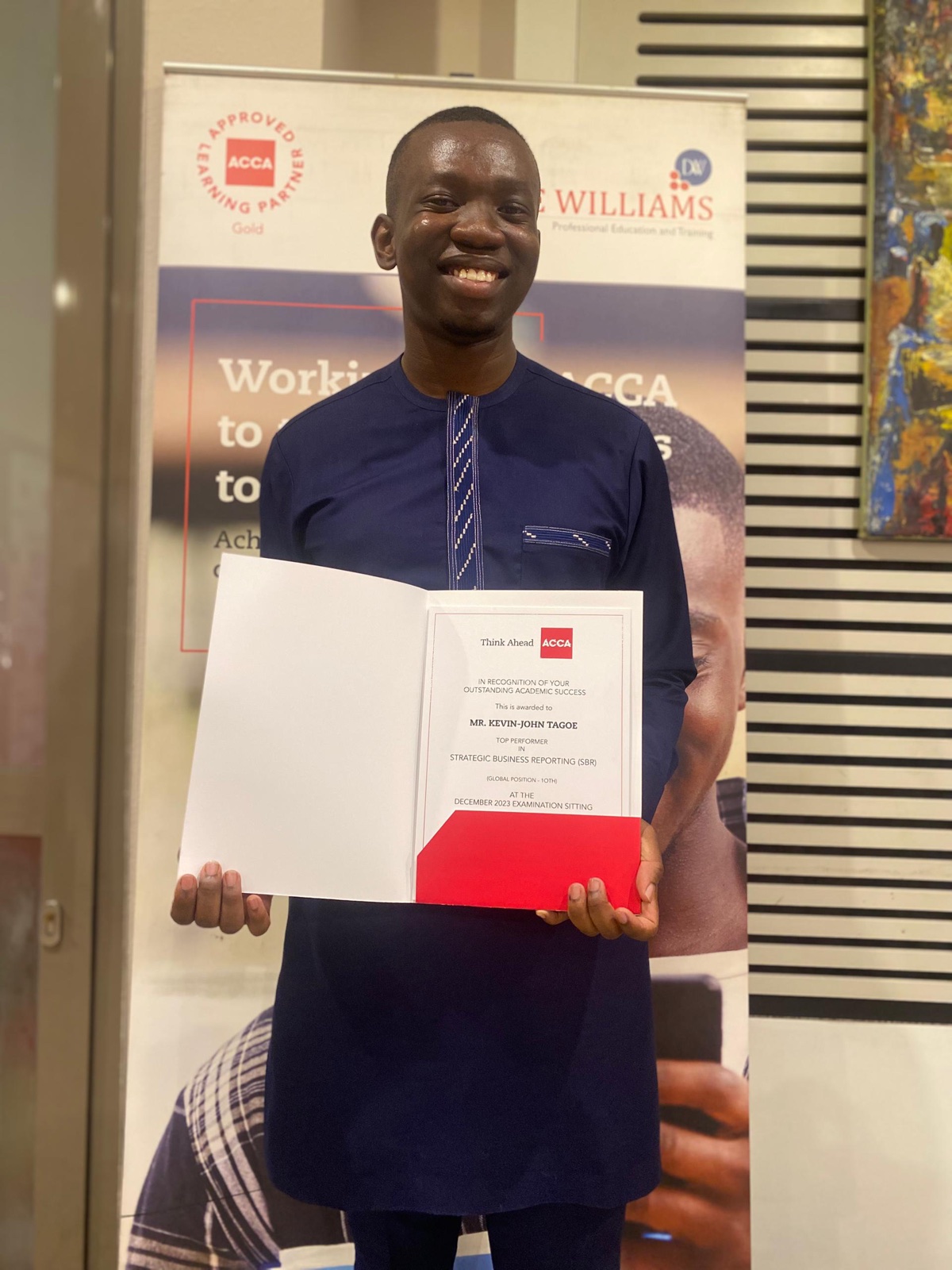 Kevin-John Tagoe, Top performer in Strategic Business Reporting